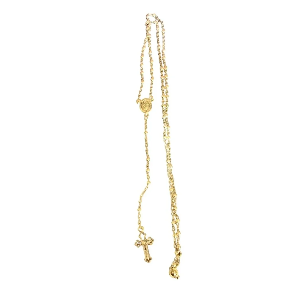 Rosary Necklace Gold Vermeil Miraculous Medal Crucifix